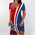 thumbnail image 2 of PuLe Summer Dress Sun Dresses for Women 2024 Vacation Sexy V Neck Short Sleeve T Shirt Dress Color Trendy Beach Sundress, 2 of 5