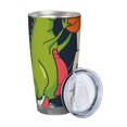 thumbnail image 2 of Picia Dinosaur Basketball Player Pattern 20 oz Tumbler Stainless Steel Vacuum Insulated Coffee Ice Cup Double Wall Travel Flask Dual Lid Water Bottle, Eco-friendly Car Cup, 2 of 8