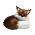 thumbnail image 2 of Simulation Fox Toy Furs Squatting Fox Model Home Decoration Animals World Collectible Gift for Animal Lovers (Fox-Coffee), 2 of 8