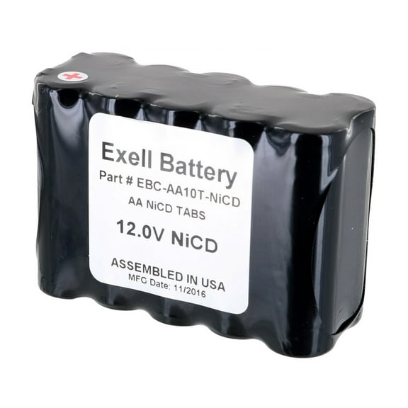 Exell 12 V 1000 mAh (10xAA) NiCd Battery Pack w/ Tabs