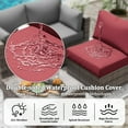 thumbnail image 4 of Kimunuk Outdoor Replacement Cushions for Patio Furniture, 4" Foam High-Density, 8-Piece Water-Resistant Outdoor Cushion for 3-Seat Sectional Patio Conversation Sets, Liner&Cover, Fuchsia Red, 4 of 7