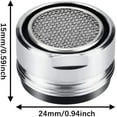 thumbnail image 2 of Pack M24 Faucet Aerator 24mm Male Faucet Aerator Metal Insert Faucet Diffuser Faucet Flow Restrictor with Rubber Gasket for Kitchen Sink, Bathroom, Restaurant, Public (Silver), 2 of 5