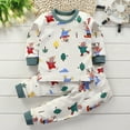 thumbnail image 2 of Caqnni Baby Boy Clothes Baby Boy 2PCS Outfits Long Sleeve Round Neckline Tops Pants Set Baby Boy Fall Winter Clothes 2PC Long Sleeve Pajamas Set For 1t 2t 3t 4t 5t ï¼3-4 Years, 2 of 6