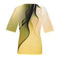 thumbnail image 4 of EHTMSAK Womens Golf Shirts 2024 Trendy V Neck Elbow Blouses Western Half Sleeve Fashion Lightweight Tunic Tops Yellow 2XL, 4 of 6