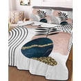 thumbnail image 2 of Quilts Queen Size, Boho Geometric Soft Comforter Bedding Set for Bed, Modern Abstract Art Tropical Striped Lightweight Quilted Bedspread with Pillow Cover(2 Pieces) for All Season, 90x96 Inch, 2 of 6
