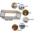 thumbnail image 5 of 16" Wall-Mounted Floating Shelves W/Triangle Bracket & Frame, Rustic Decor Set of 2+1 Natural Burnt Wood Storage Shelf for Livingroom Kitchen Bedroom, Bathroom Shelves Over The Toilet, 5 of 7