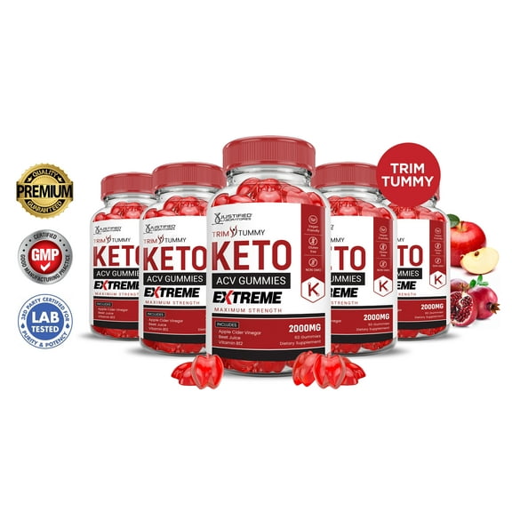 (5 Pack) Trim Tummy Keto Extreme ACV Gummies 2000mg Dietary Supplement 300 Gummys