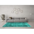 thumbnail image 3 of Ahgly Company Machine Washable Indoor Square Persian Turquoise Blue Traditional Area Rugs, 8' Square, 3 of 4