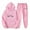 Pink, variant on Jogger Sets for Women 2 Piece Baggy Fit Funny Heart Print Track Suits Soft Solid Color Sweatsuits Set with Pockets
