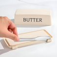 thumbnail image 4 of ACDANC Butter Holder with Lid and Knife,Food Grade Plastic Butter Dish for Countertop,Large Butter Storage Container with Cover,White, 4 of 9