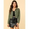 thumbnail image 2 of INSPIRE CHIC Women's Button Down Long Sleeves Cropped Denim Jacket, 2 of 6