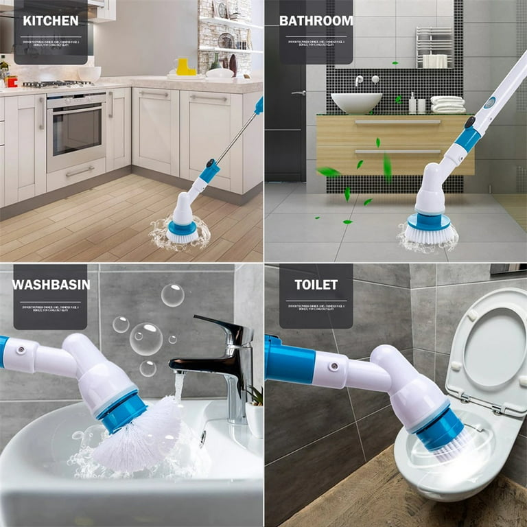 7 In 1 Electric Cleaning Turbo Scrub Brush Multifunctional Long Handle  Cordless Spin Scrubber Cleaning Brush Bathroom Accessorie - AliExpress