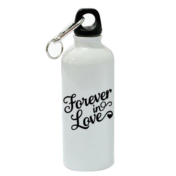 Forever In Love White Aluminum Sports 20 oz Water Bottle