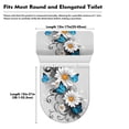 thumbnail image 7 of COEQINE Toilet Lid Dust Cover 2 Piece Set Fits Most Tanks & Lids, Elastic Bottom Machine Washable Breathable Toilet Cover Set, Daisy Floral Blue Butterfly Gray, 7 of 7