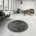 thumbnail image 3 of Ahgly Company Indoor Round Patterned Smokey Gray Area Rugs, 5' Round, 3 of 6