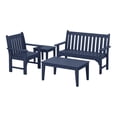 thumbnail image 3 of WestinTrends Malibu 4-Piece HDPE Outdoor Patio Furniture Couch Set, Navy Blue, 3 of 14