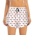 thumbnail image 3 of Uemuo Heartbeat Symbol Pattern Women's Athletic Shorts High Waisted Running Shorts with Liner Pockets Gym Elastic Workout Shorts-Small, 3 of 9