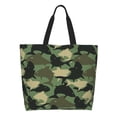 thumbnail image 2 of Bingfone Canvas Tote Bag for Women with Inner Pocket Aesthetic Cute Shopping Tote Bags Reusable Grocery Bags-Camouflage Shark, 2 of 9