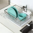 thumbnail image 2 of Countertop Dish Drying Rack, Stainless Steel Dish Drainer with Utensil Holder, White, 2 of 7