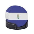 thumbnail image 4 of El Salvador Flags Coasters With Leather Holder Set Of 6 Round Coasters for Home and Kitchen Decor, 4 of 7