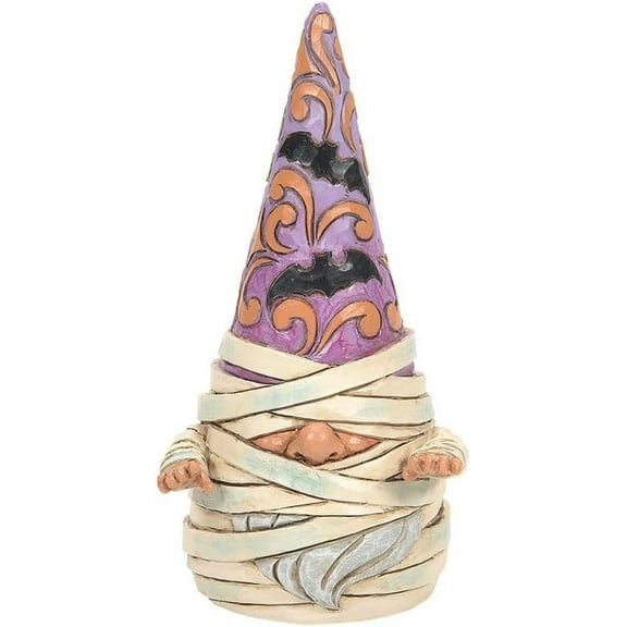 Jim Shore All Tied Up For Halloween - One Figurine 5 Inch, Resin - Mummy Wrap Gnome Bats 6012744