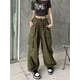 thumbnail image 4 of Pantalones casuales de trabajo retro de estilo americano Pantalones rectos de verano para mujer Pantalones anchos y sueltos, 4 of 4