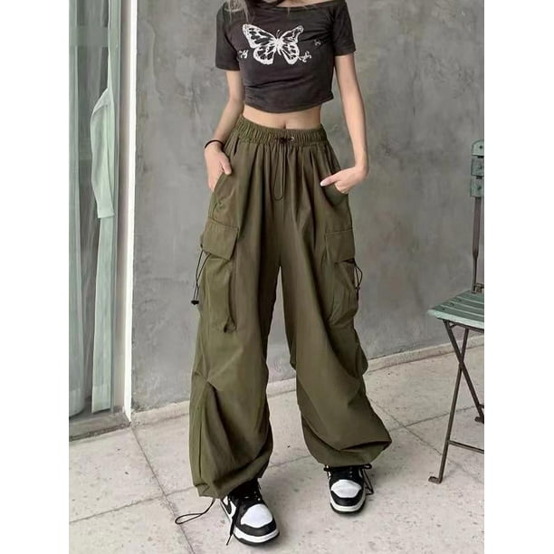 Pantalones casuales de trabajo retro de estilo americano Pantalones rectos de verano para mujer Pantalones anchos y sueltos