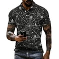 thumbnail image 3 of IAJDKMEK Halloween Men's Polo Short Sleeve Shirt - Vintage Graphic Button-Down Knit Shirt, Soft Breathable Summer Shirt for Daily, Party, Golf Shirt & Costume,Purple S, 3 of 5