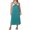 Turquoise, variant on Michellecmm Women Long Dress, Sleeveless V-neck Contrast Color Swing Dress