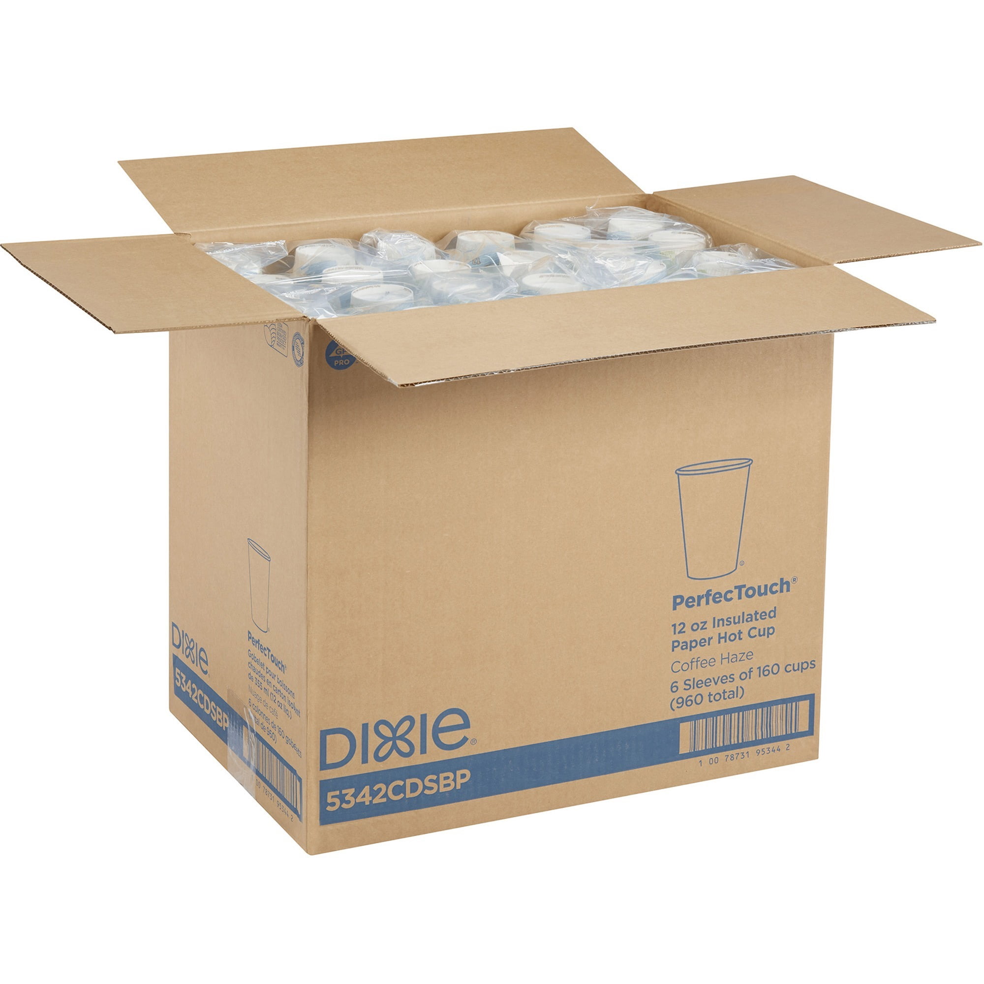 Dixie Perfectouch Insulated Paper Hot Coffee Cups By Gp Pro - 160 - 12 Fl Oz - 6 / Carton - Assorted - Paper - Coffee, Hot Drink