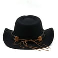 thumbnail image 5 of Western Cowboy Style Hat Jazz Bowler Hat Cow Head Decoration Ethnic Style Hat Outback Hats for Men Oilskin Mens Western Hat Can Leather Top Hat 8 1/4 Fitted Hats Cowboy Vest for Men Western 3xl Cow, 5 of 5