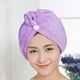 thumbnail image 5 of Wosthever Toalla de secado de pelo de terciopelo Coral, botón de turbante absorbente, sombrero de secado de pelo, gorros de ducha lavables, Juegos de accesorios de baño púrpura, 5 of 6