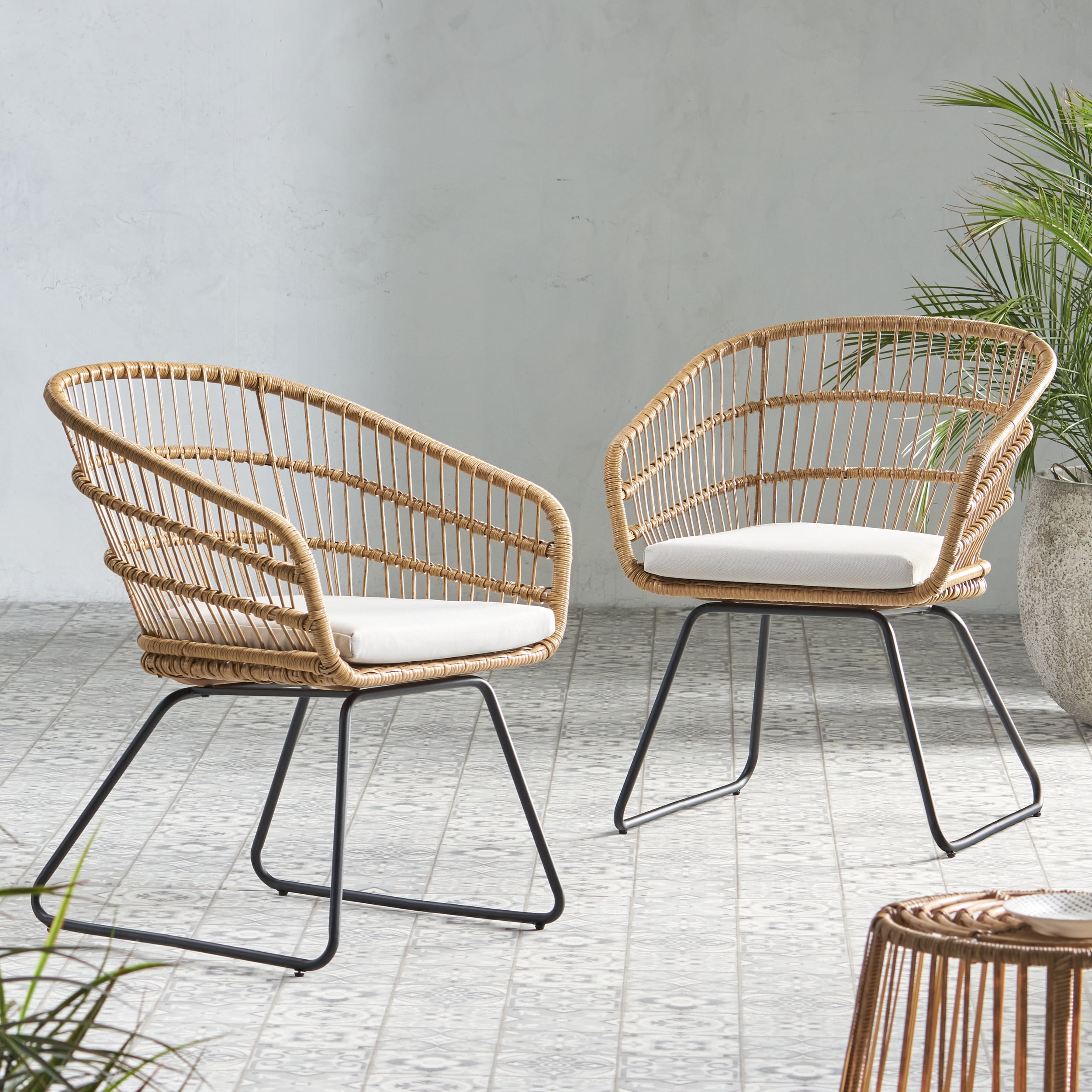 Euroco TERRY CHAIR,2PCS with 2 Cushions