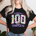 thumbnail image 2 of 100 Days of School Teacher T-Shirt – Retro Girl 100th Days of School Shirt for Women, Classroom Celebration Tee, Educational Milestone Graphic Top, 2 of 3
