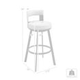 thumbnail image 5 of Lynof Swivel Counter Stool in Brushed Stainless Steel with Light Gray Faux Leather, 5 of 10