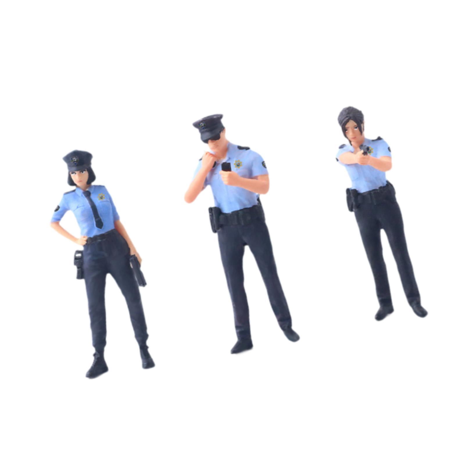 Dualoai 3 Pieces 1/64 Figures People Collection Railway Layout Standing People Model