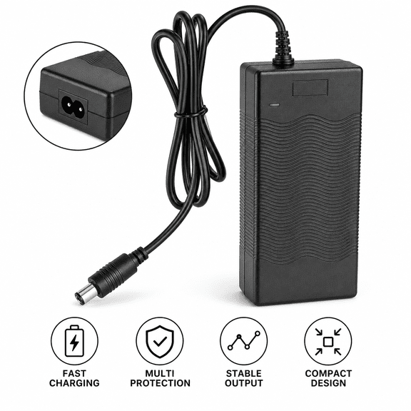 42V 1.5-2A Lithium Battery Charger for Electric Scooter with Plug, Fast Charging Power Adapter for 42 Volt E-Scooters