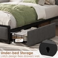 thumbnail image 4 of Bed Frame with 2 Storage Drawers, Linen Upholstered Platform Bed with Charging Station & Storage Headboard, No Box Spring Needed, Easy-Assembly, 4 of 7