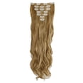 thumbnail image 2 of 24" 7Pcs 16 Clips Long Curly Straight Full Head Clip in Synthetic Hair Extensions Double Weft, 2 of 6