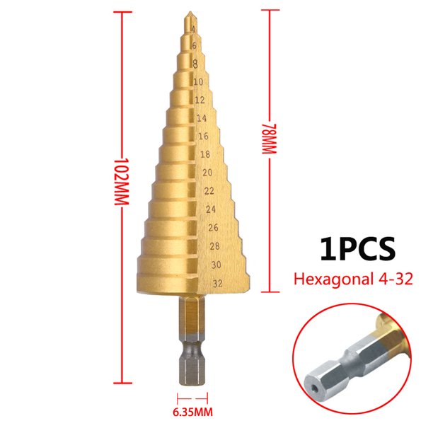 Juego de brocas escalonadas con ranura recta HSS, 3 uds., 3-12mm, 4-12mm, 4-20mm, cortador de agujeros de Metal y madera recubierto de titanio, juego de brocas de núcleo