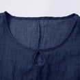 thumbnail image 7 of Summer Blouses for Women Trendy Tank Top Summer Short Sleeve Solid Color Blouses for Women Dressy Casual Loose Linen Top Comfort Cotton Linen Tops for Women Breathable Beach Top Dark Blue XXL, 7 of 7
