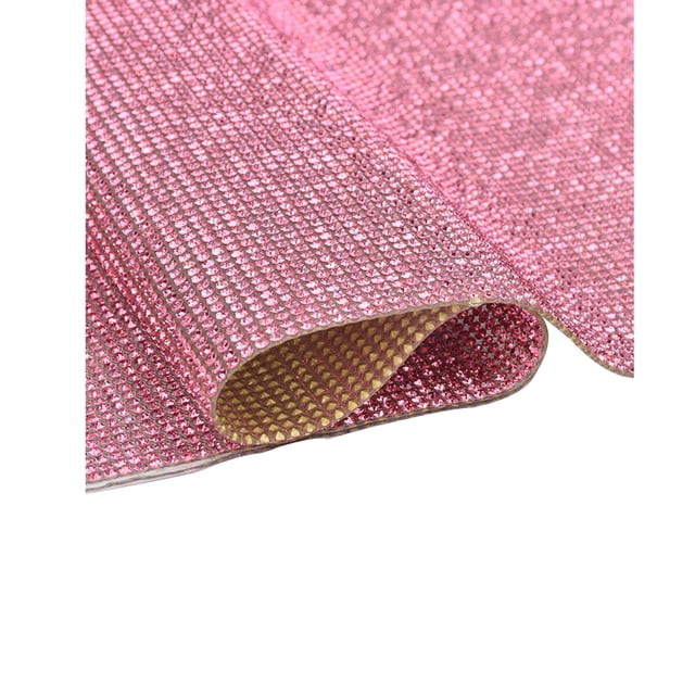 Langgg Crystal Rhinestone Ribbon Clothing Accessories Sticker Convenient Using Present Decoration Sheet with Shine Appearance Exquisite light pink 8 hot melt glue