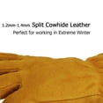 thumbnail image 3 of HOMEIORA 1 Pair Work Gloves Winter Insulated Snow Cold Proof Leather Glove Thick Thermal Imitation Lambswool - Extra Grip Flexible Warm for Working in Cold Weather - Large, Gold, 3 of 8
