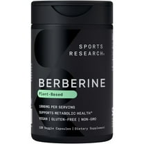 Sports Research® Berberine Herbal Ayurvedic Vegan Metabolic Health Support 1000mg (120 Capsules)