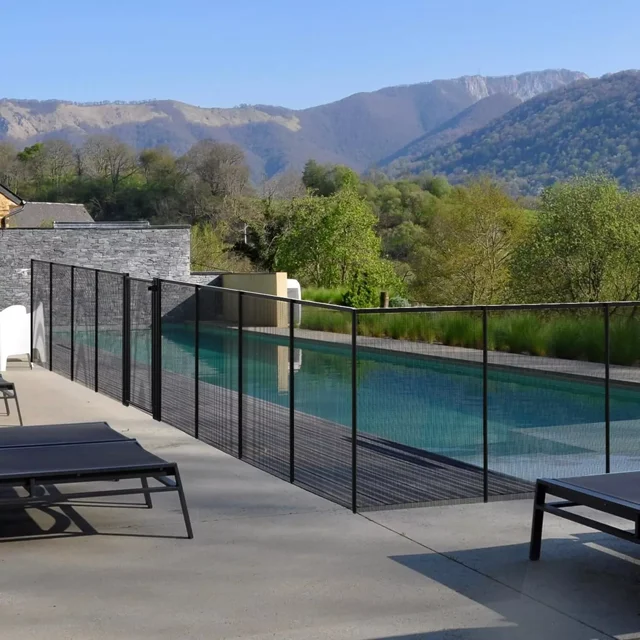 Domi 4.5FT x 48FT DIY Pool Safety Fence – Removable Black Mesh Fence for Inground Pools, Outdoor Backyard Swimming Pool, Garden Pool Protection