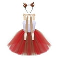 thumbnail image 2 of DPOIS Kids Girls Christmas Costume Dress Outfit Cartoon Elk Mesh Tutu Skirt, 2 of 7