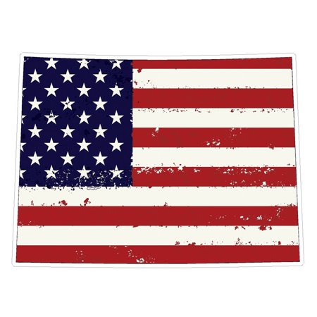 Colorado State (J8) USA Flag Distressed Vinyl Decal Sticker Car/Truck Laptop/Netbook Window