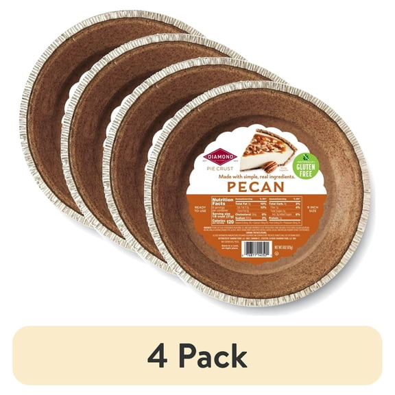 (4 pack) Diamond Pecan 9 Inch Gluten Free Pie Crust 6 oz