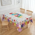 thumbnail image 2 of Birthday 60 x 102 Rectangle Tablecloth Happy Birthday Gift Boxes Table Cloth - Oblong Polyester Seasonal Table Cover Washable Waterproof for Party Picnic Kitchen Dining Outdoor Décor, 2 of 8