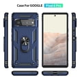 thumbnail image 3 of Compatible with Google Pixel 6 Pro Case Built-in 360 Ring Holder Kickstand, Extreme Protection Military Armor Magnetic Car Dual Layer Protective Heavy Duty Phone Cover For Google Pixel 6 Pro,Blue, 3 of 8